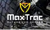 A black and yellow logo for maxtrax.
