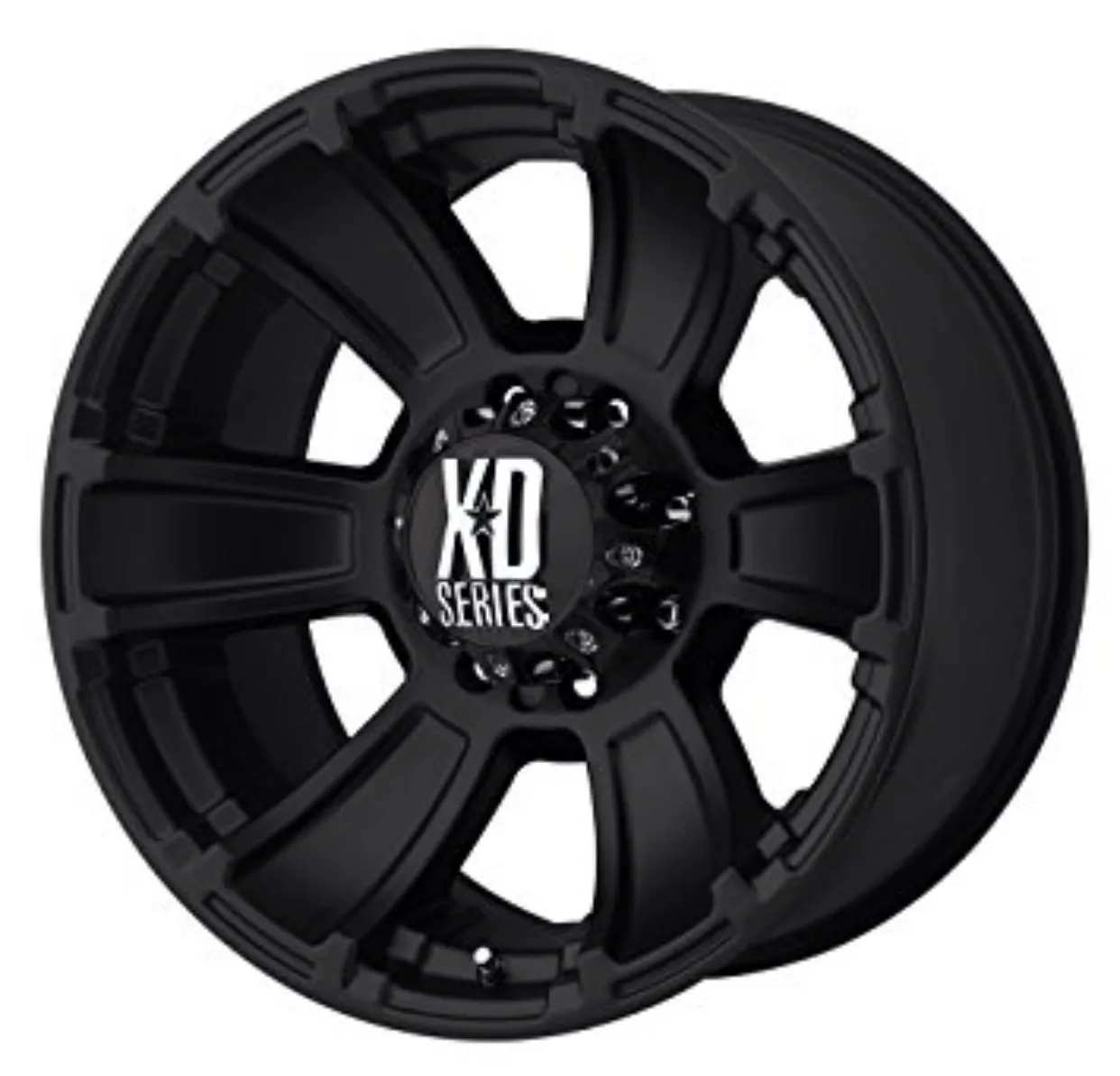 A black truck rim with the word " ko " written on it.