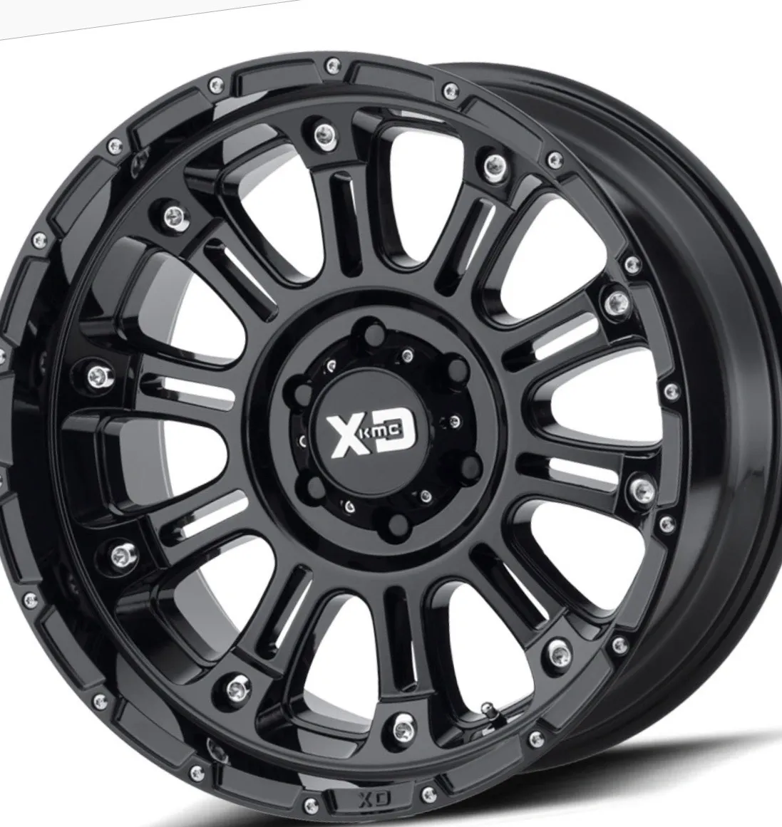 A black wheel with a black rim and black accents.