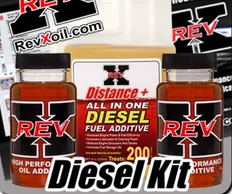 A picture of diesel kit with two bottles and instructions.